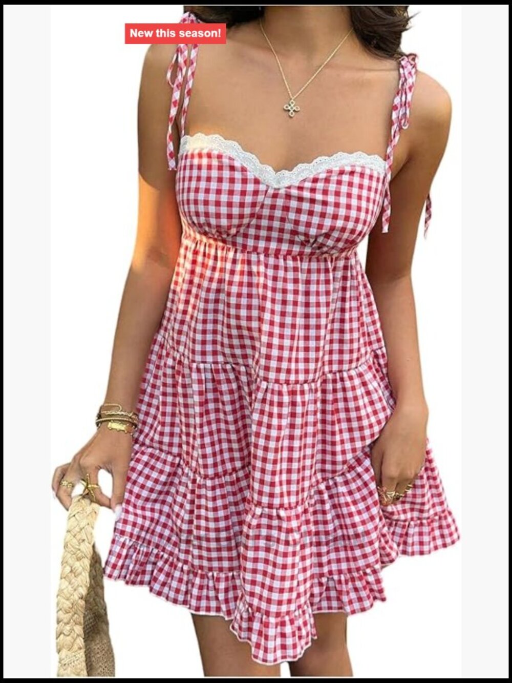 Sleeveless Tie Spaghetti Strap Fit Flare Sundress Summer Cute Flowy Short Dress